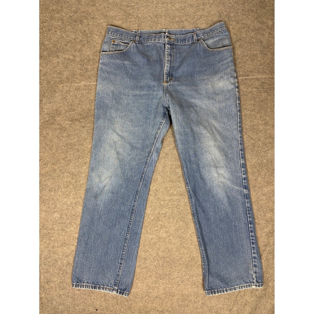 Vintage Lee Jeans Mens 44x32 Blue Straight Leg Denim Made in USA Medium Wash